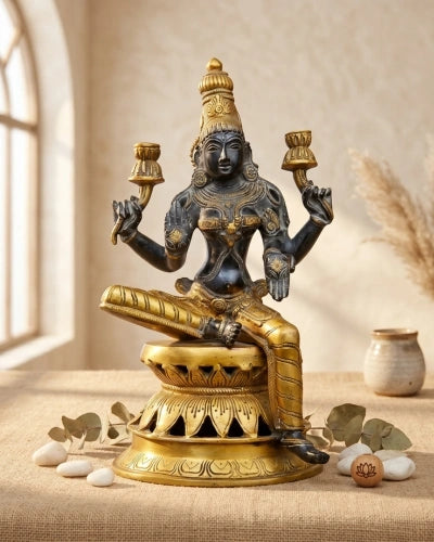 Brass Handcrafted Laxmi Ji sitting Statue