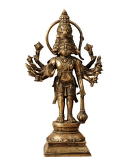 Brass Handcrafted Standing Panchmukhi Hanuman Idol