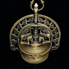 Brass Handcrafted Hanging Gaj-Laxmi Oil Lamp