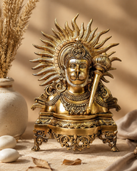 Brass Hanuman Bust Idol with Gada