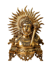 Brass Hanuman Bust Idol with Gada