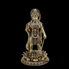 Brass Hanuman Standing On lotus Base