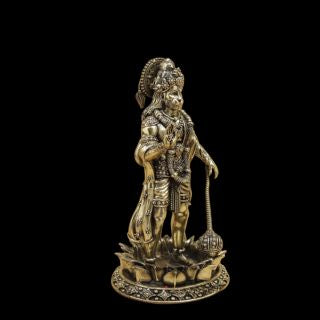 Brass Hanuman Standing On lotus Base