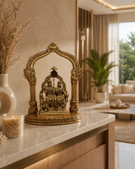 Brass Idol of Ram Sita Sitting On Singhasan
