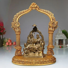 Brass Idol of Ram Sita Sitting On Singhasan