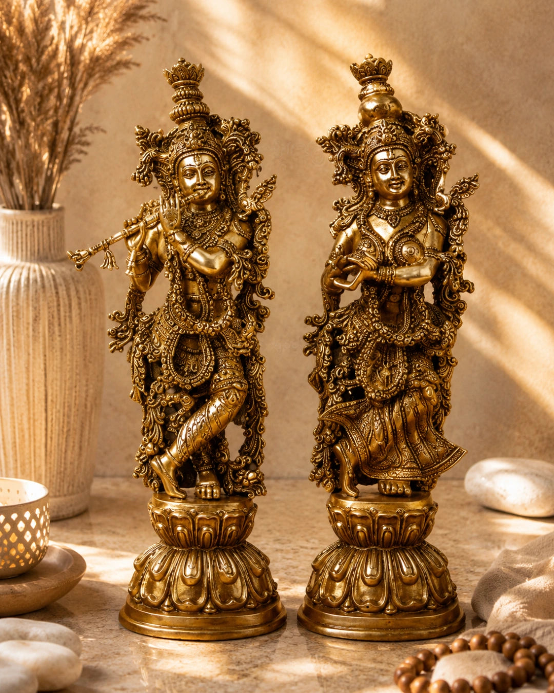 Brass Krishna Handcrafted Idol