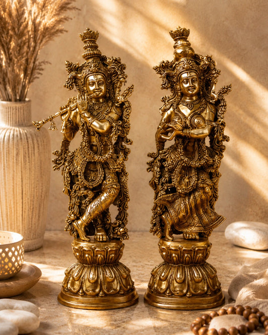 Brass Krishna Handcrafted Idol