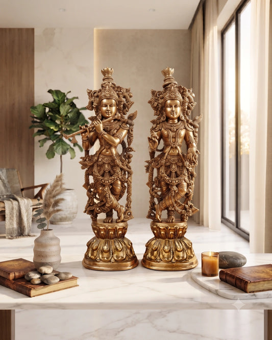 Brass Krishna Handcrafted Idol