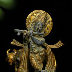 Brass Krishna Handcrafted Idol