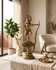 Brass Krishna Idol on Serpent