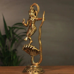 Brass Krishna Idol on Serpent