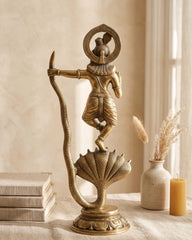 Brass Krishna Idol on Serpent