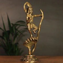 Brass Krishna Idol on Serpent