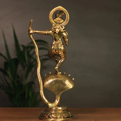 Brass Krishna Idol on Serpent
