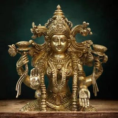 Brass-Laxmi-Seated-On-Lotus-Exceptional-Fine-Carving-7