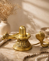 Brass Lingam With Nagam Idol