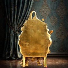 Brass Lord Ganesha Statue on Singhasan Throne with Shiva