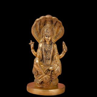 Brass Lord Vishnu Idol With Snake