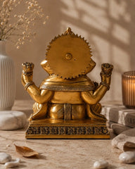 Brass Lord ganesha sitting on Chowki