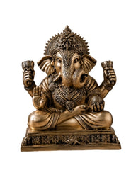 Brass Lord ganesha sitting on Chowki