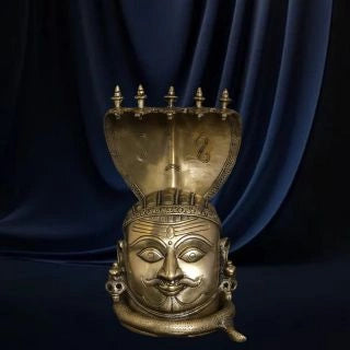 Brass Mukhalingam Statue - Lord Shiva with Cobra Hood