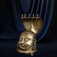 Brass Mukhalingam Statue - Lord Shiva with Cobra Hood