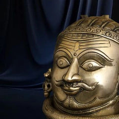 Brass Mukhalingam Statue - Lord Shiva with Cobra Hood