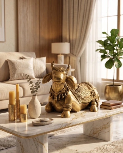 Buy Brass Nandi Carved