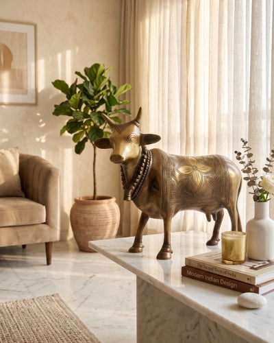 Buy Brass Nandi Standing Cow