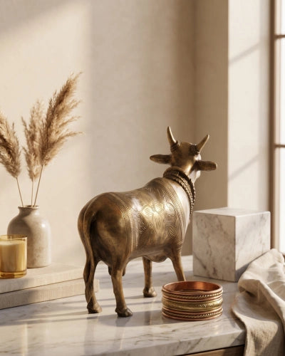 Buy Brass Nandi Standing Cow