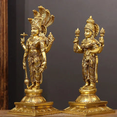 Brass Narayana /Vishnu Laxmi Standing Sculpture