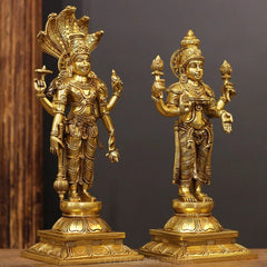 Brass Narayana /Vishnu Laxmi Standing Sculpture