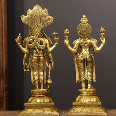 Brass Narayana /Vishnu Laxmi Standing Sculpture