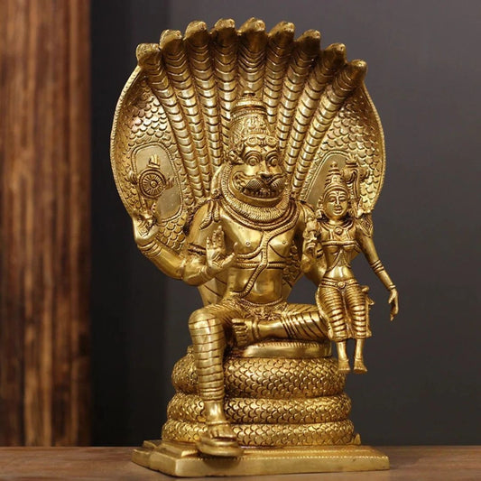 Brass Narsimha Laxmi Sculpture