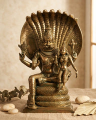 Brass Narsimha Laxmi Sculpture
