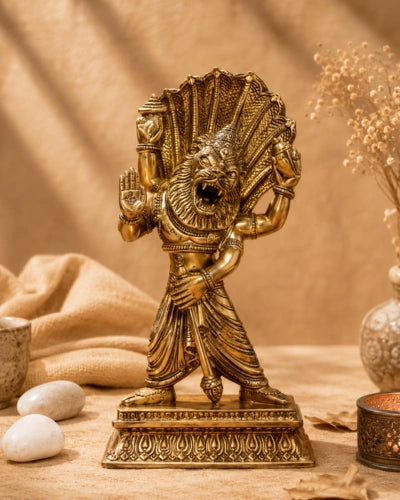 Brass Narsimha Standing Statue