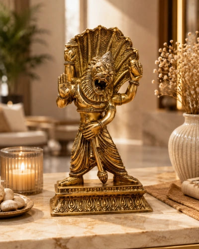 Brass Narsimha Standing Statue