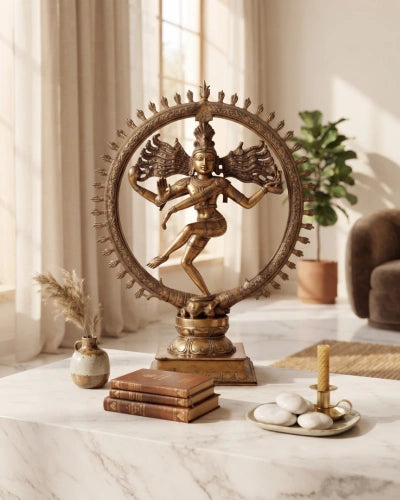 Brass Nataraja Dancing Shiva Statue (Large)