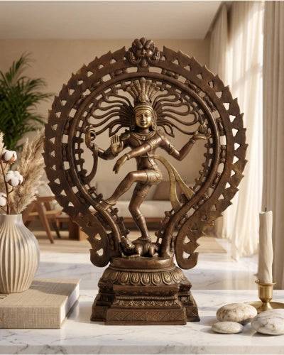 Brass Natraj Statue - Antique Handcrafted Finish