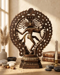 Brass Natraj Statue - Antique Handcrafted Finish