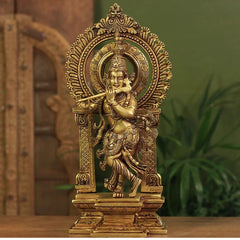 Brass Krishna In Prabhawali Superfine
