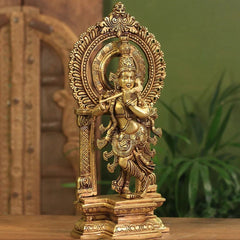 Brass Krishna In Prabhawali Superfine