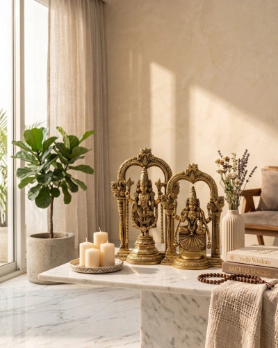 Buy Brass Padmavati and Balaji Venkateshwar Pair
