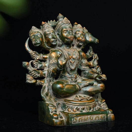 Brass Handcrafted Panchmukhi Hanuman Statue