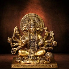 BRASS PANCHMUKHI HANUMAN IDOL IN SITTING POSTURE