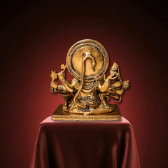Brass Panchmukhi Hanuman Idol in Sitting Posture