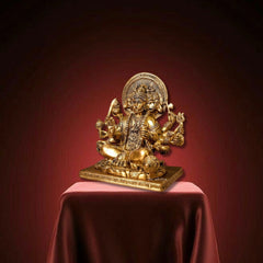 Brass Panchmukhi Hanuman Idol in Sitting Posture