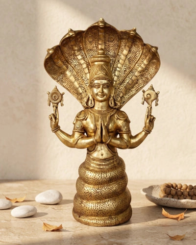 Brass Patanjali with Sheshnag