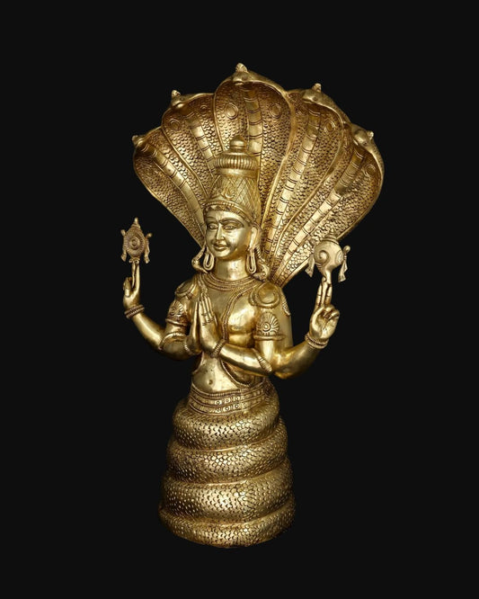 Brass Patanjali with Sheshnag