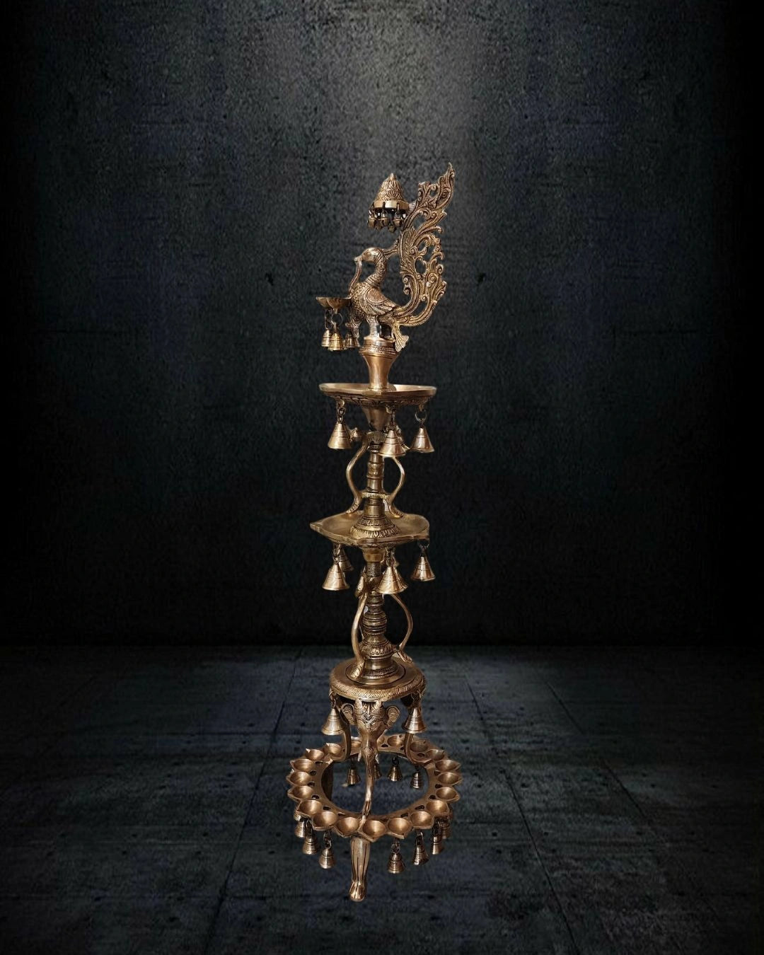 Brass-Peacock-Lamp-Set-41-inch